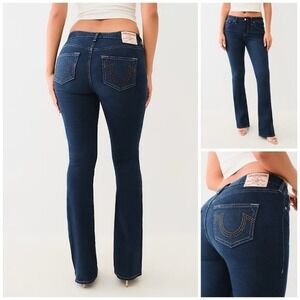 True Religion Becca Yellow Crystal Dark Wash Mid Rise Bootcut Jean- 30